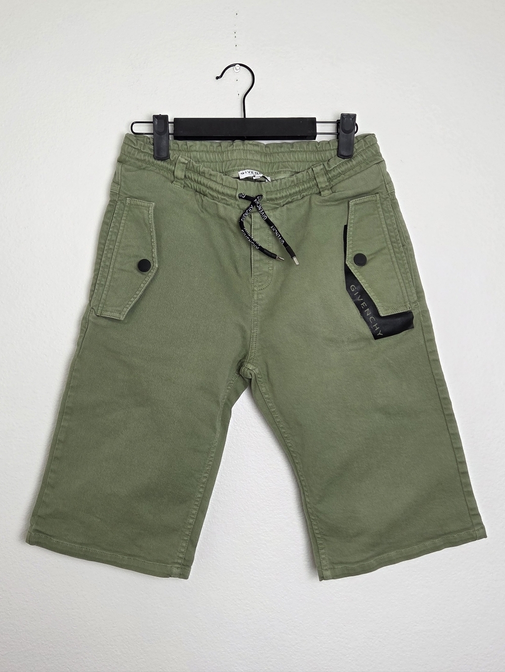 Givenchy Boys Olive Green Cargo Shorts Size 12+